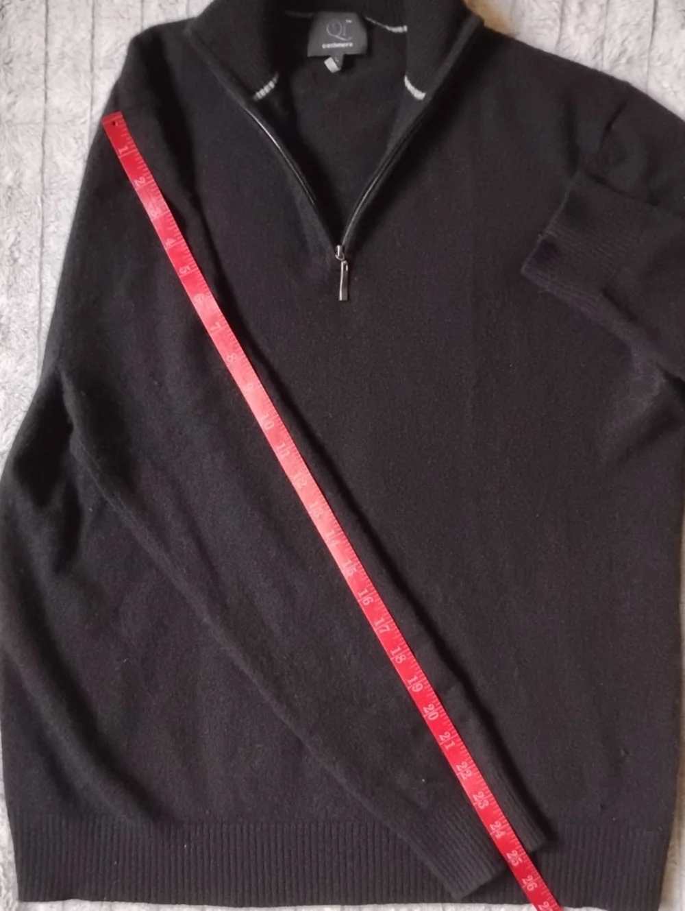 100% Cashmere- SOFT Men's Black Half-Zip Sweater